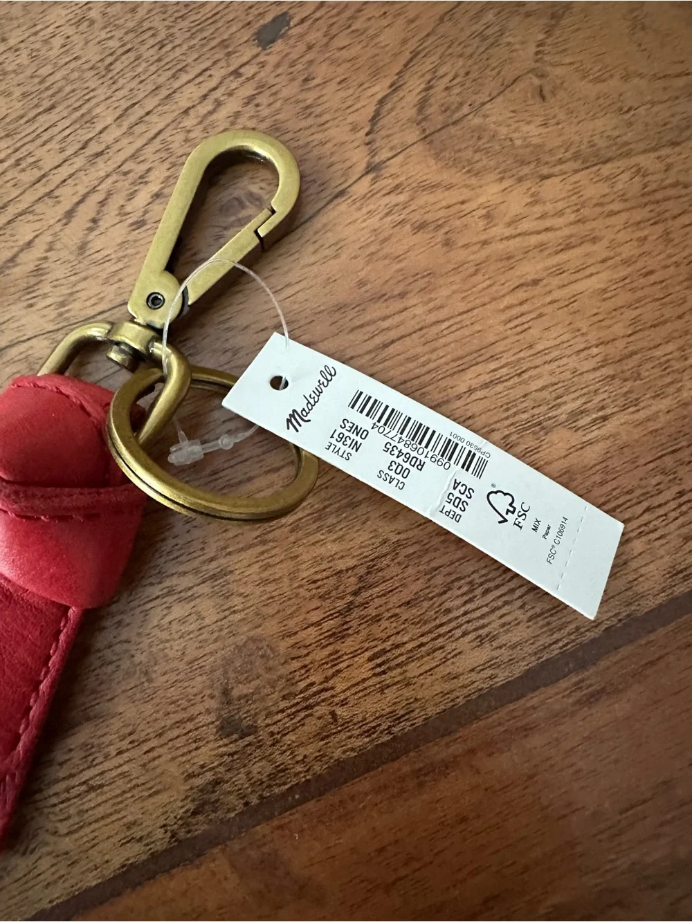 ☀️ New! MADEWELL Sydney Key Fob — Rosy Hibiscus Leather Keychain